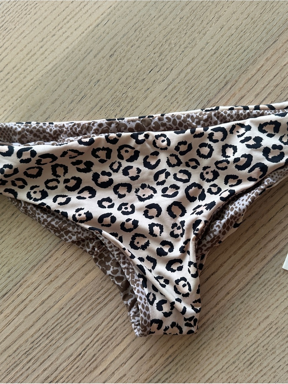 acacia swimwear Leopard-Print Bikini Bottoms in Tan and Black BNWT